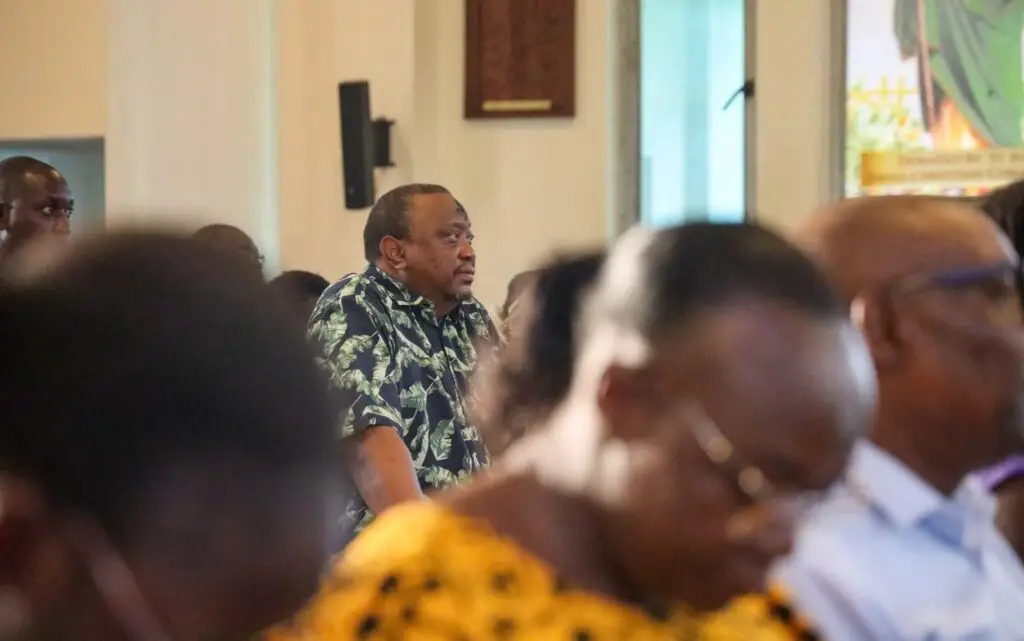 Fmr President Uhuru Kenyatta During Lent Mass